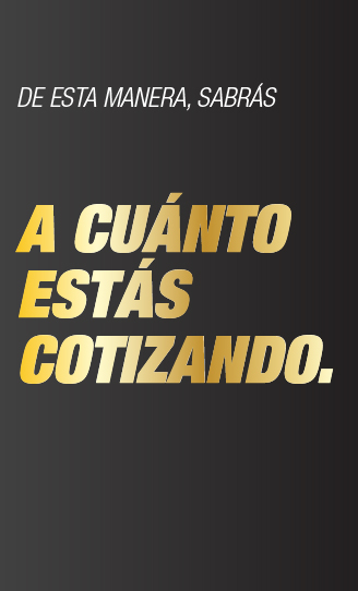 TAMBIÉN PODRÁS SABER A CUANTO ESTAS COTIZANDO.